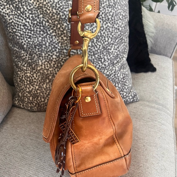 Vintage Coach Legacy Brown Leather Shoulder Bag Flap Bag Turn Lock - Picture 8 of 12